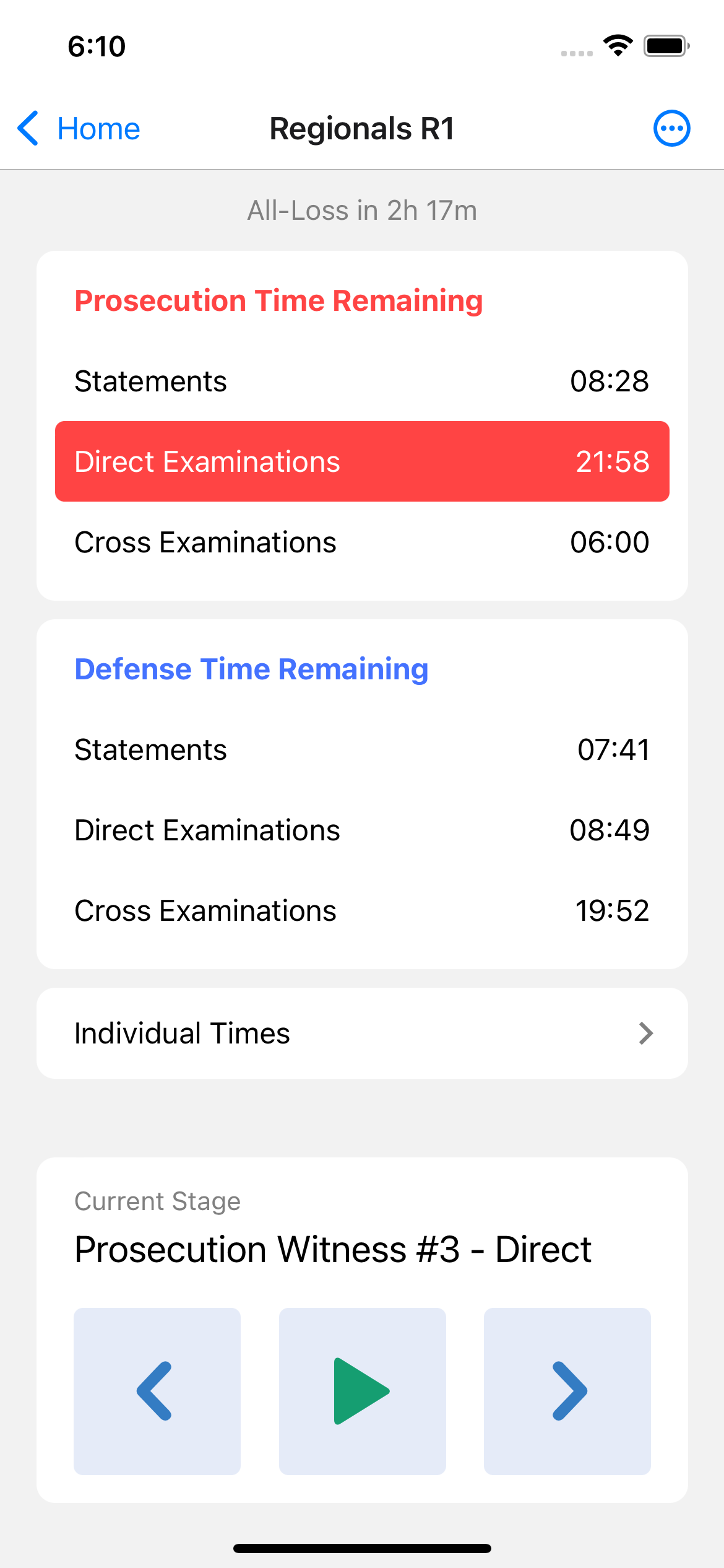 Mock Trial Timer - Main Timer